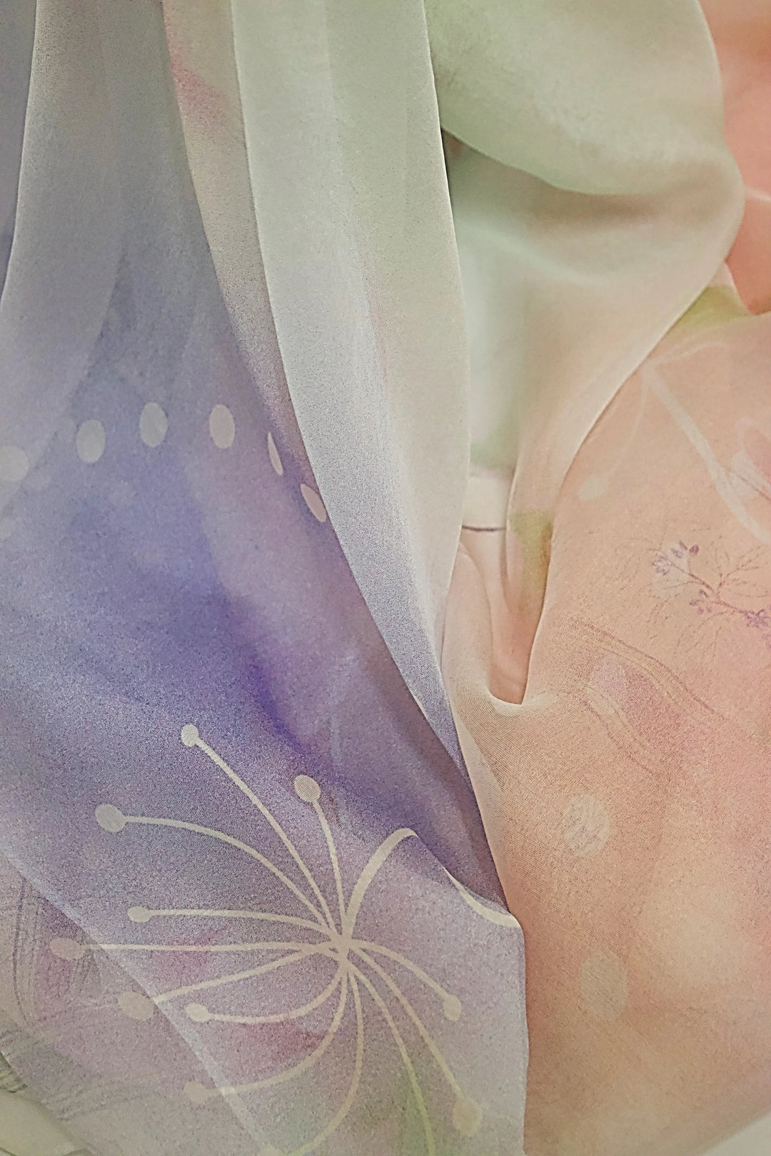 100% Pure Mulberry Silk, Ethereal Sheers Collection Pastel Scarf