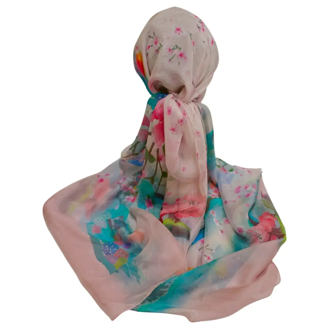 (Copy) 100% Pure Mulberry Silk, Sheer Rectangular Headscarves