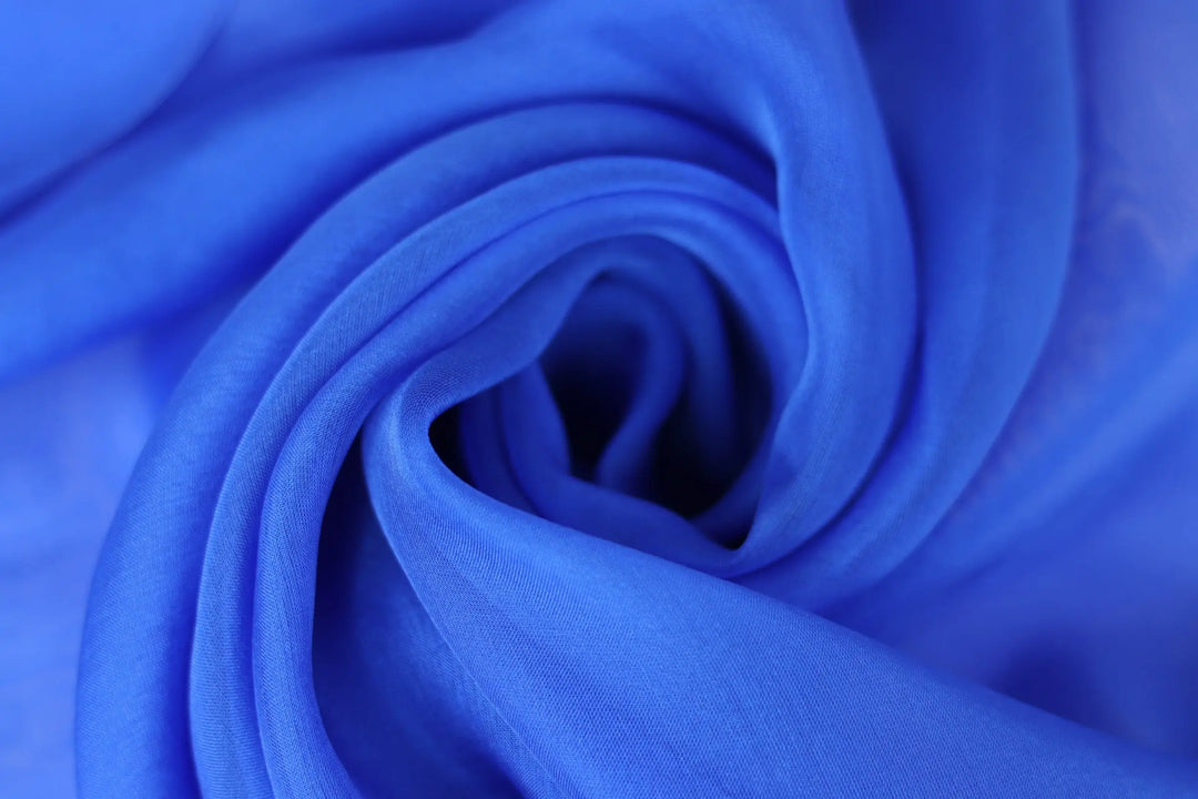 100% Pure Mulberry Silk Electric Blue, Sheer Elegance scarf
