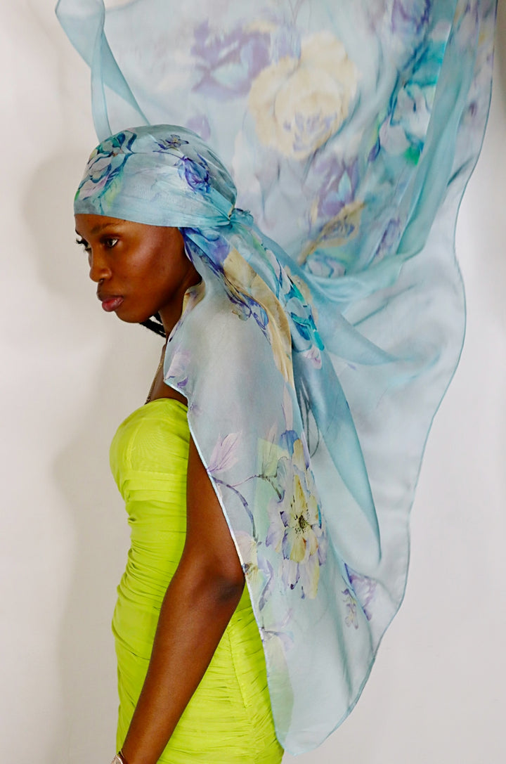 100% Pure Mulberry Silk, Ethereal Sheer Scarf