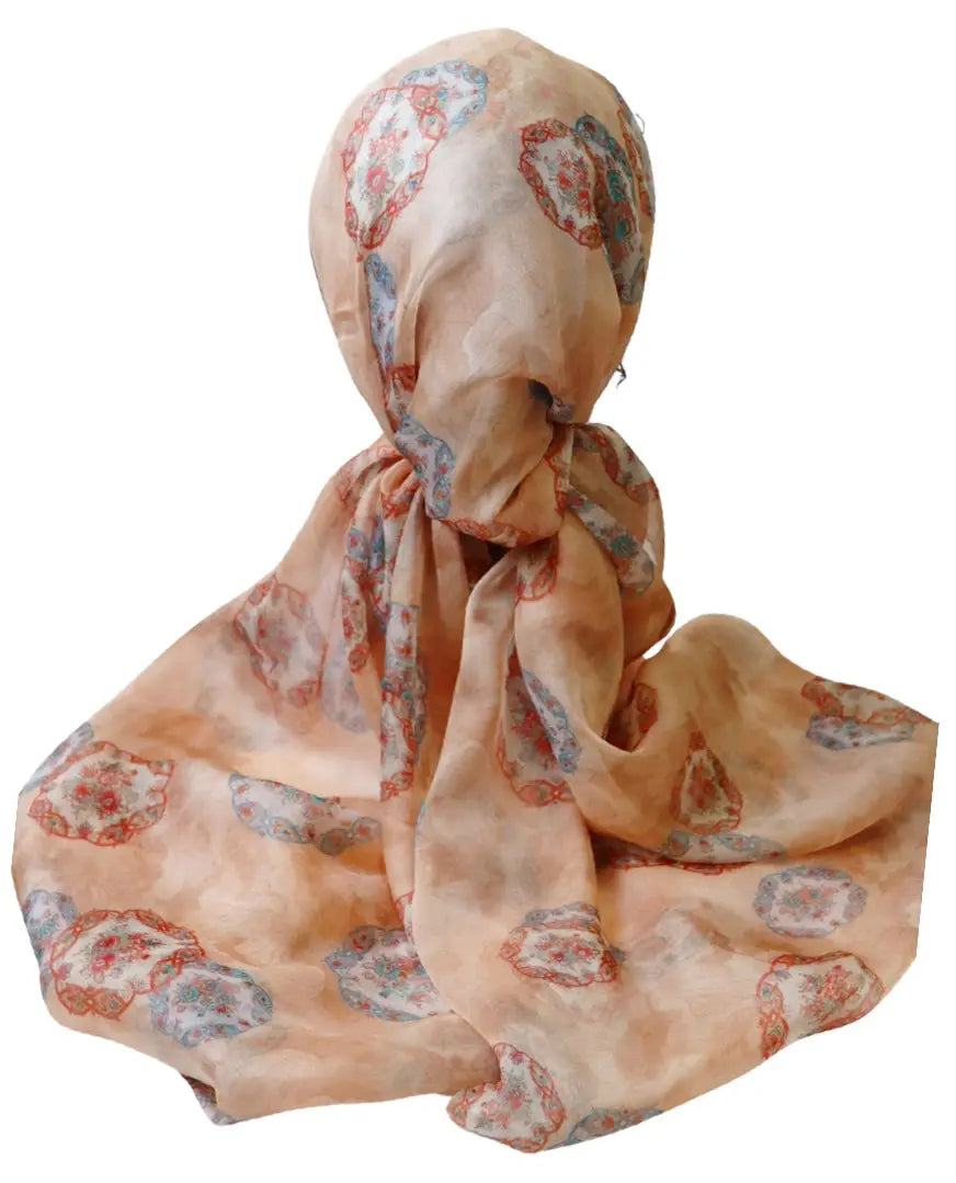 100% Pure Mulberry Silk, Sheer Rectangular Headscarves