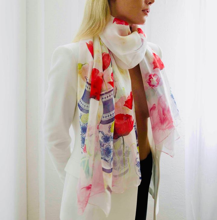 100% Pure Mulberry Silk, Ethereal Sheer Scarf