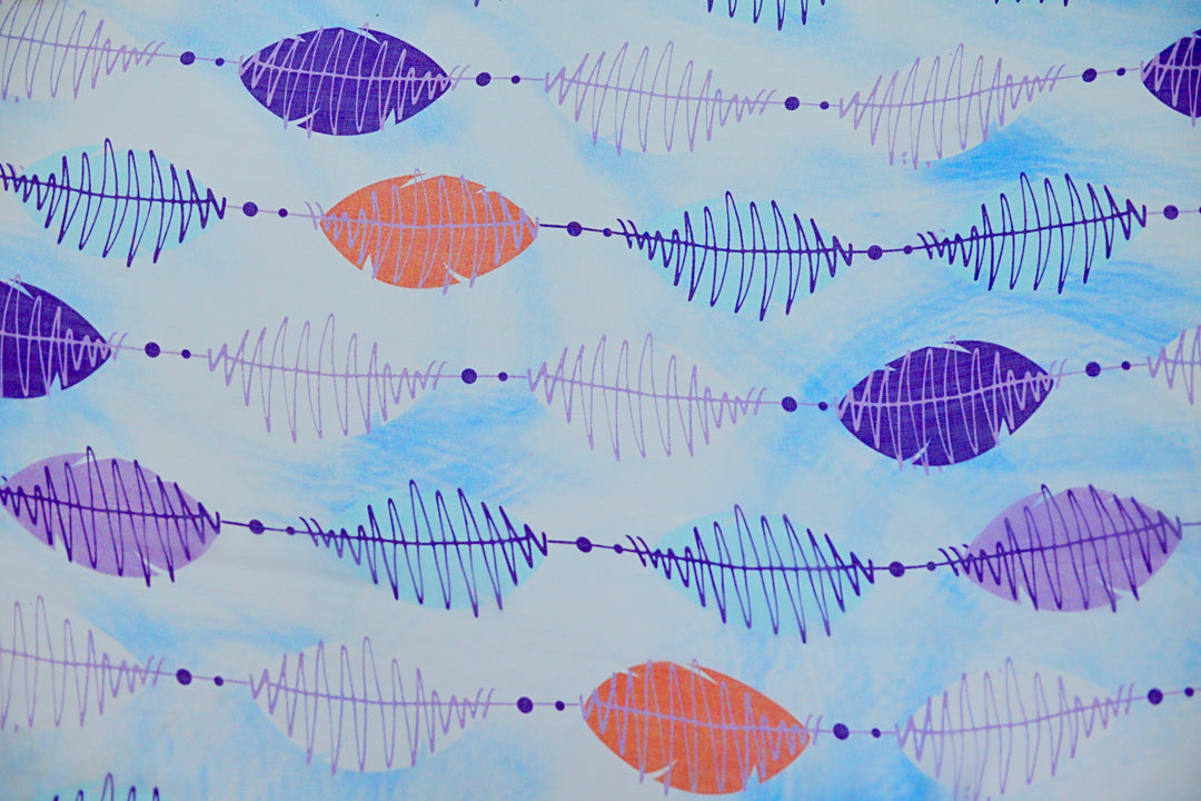 100% Pure Mulberry Silk, Sheer Rectangular Headscarves Purple Leaf