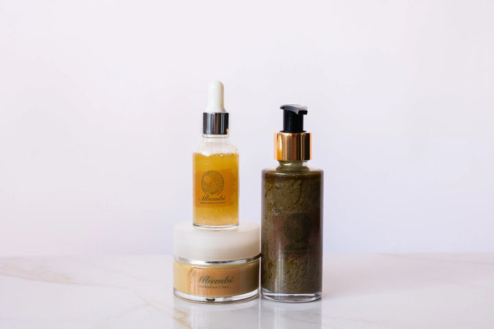 Organic skincare set with fresh botanical ingredients for youthful, radiant skin