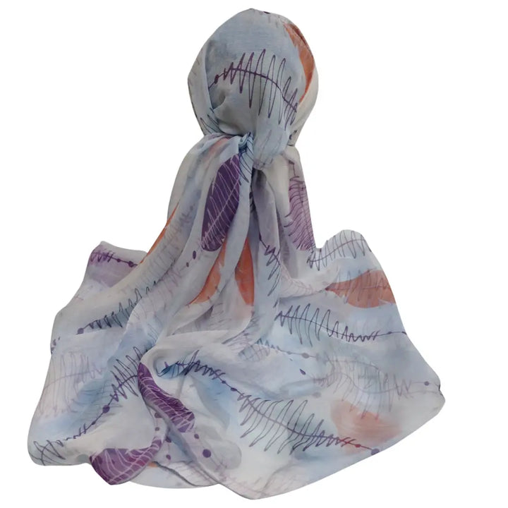 100% Pure Mulberry Silk, Sheer Rectangular Headscarves