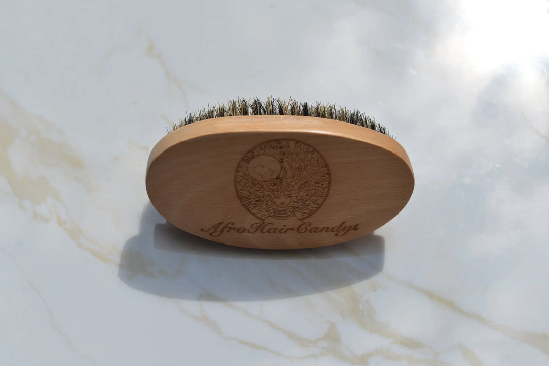 Bamboo Curved Beard Brush/Slicking Hair Brush