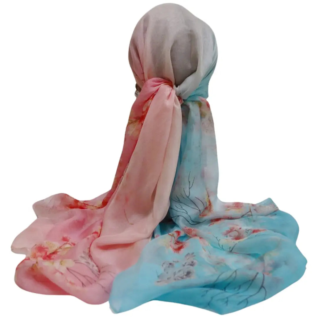 100% Pure Mulberry Silk, Sheer Rectangular Headscarves