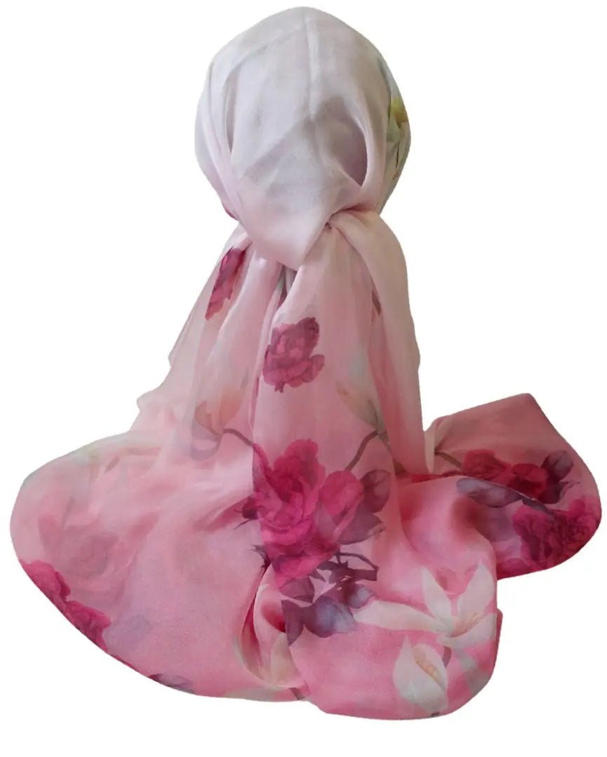 100% Pure Mulberry Silk, Sheer Rectangular Headscarves