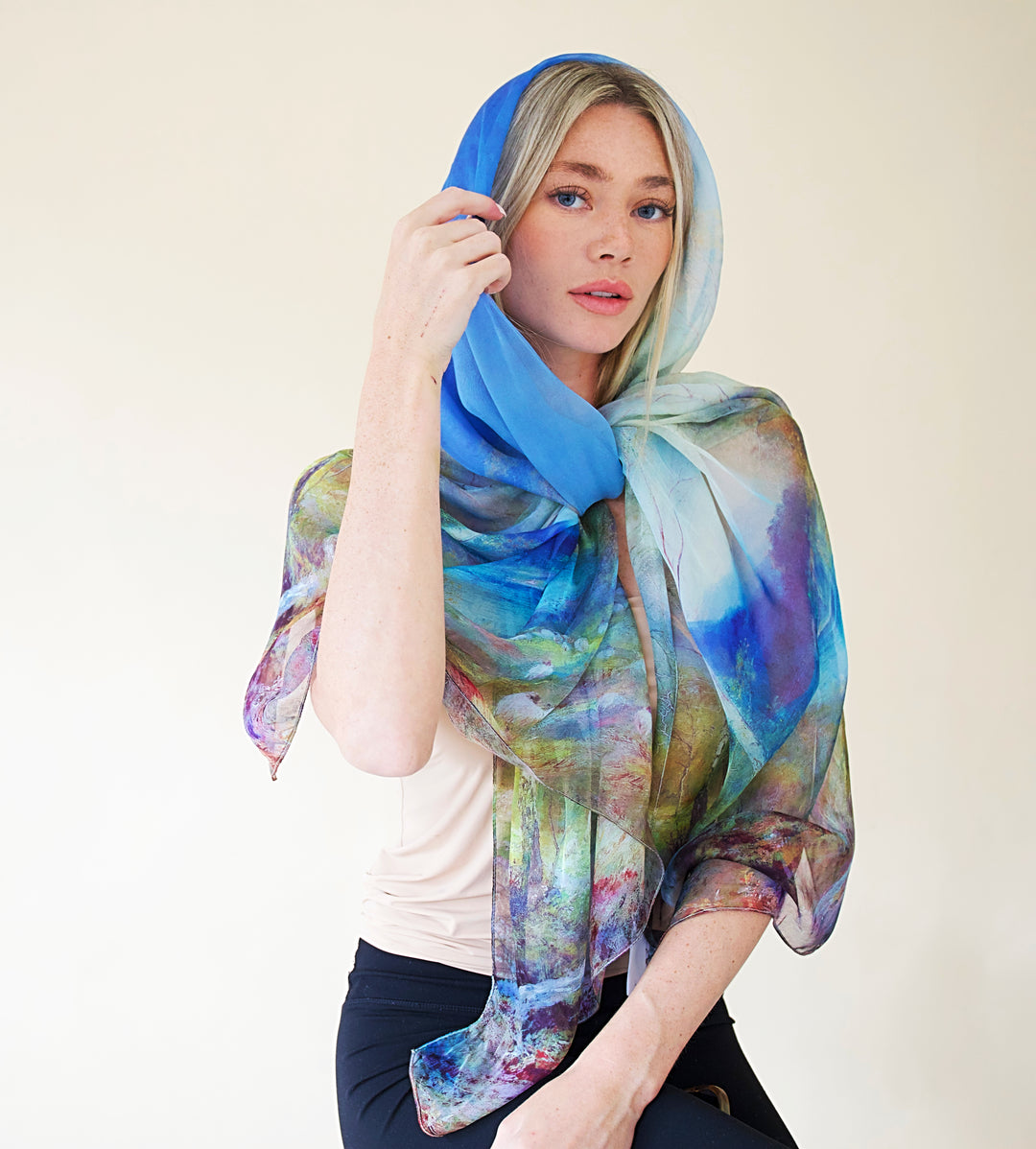 100% Pure Mulberry Silk, Ethereal Sheer Scarf