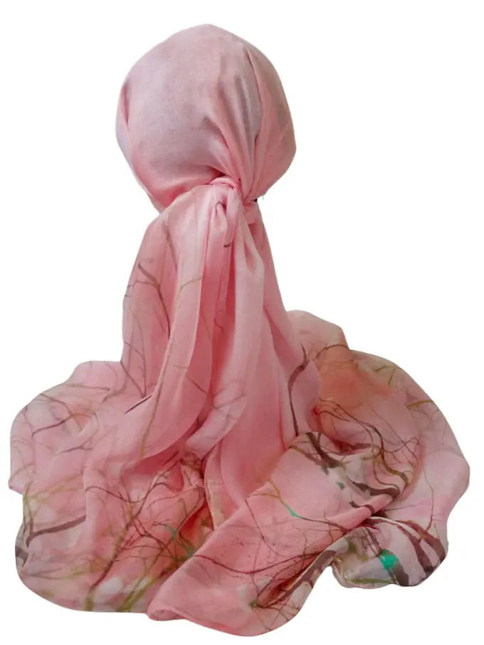 100% Pure Mulberry Silk, Sheer Rectangular Headscarves