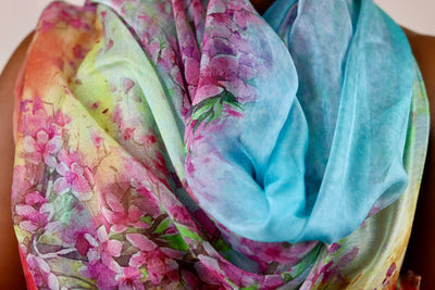 100% Pure Mulberry Silk, Sheer Rectangular Headscarves