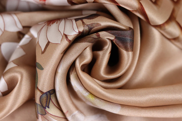 100% Pure Mulberry Silk Opulent Collection, Bronze Scarf
