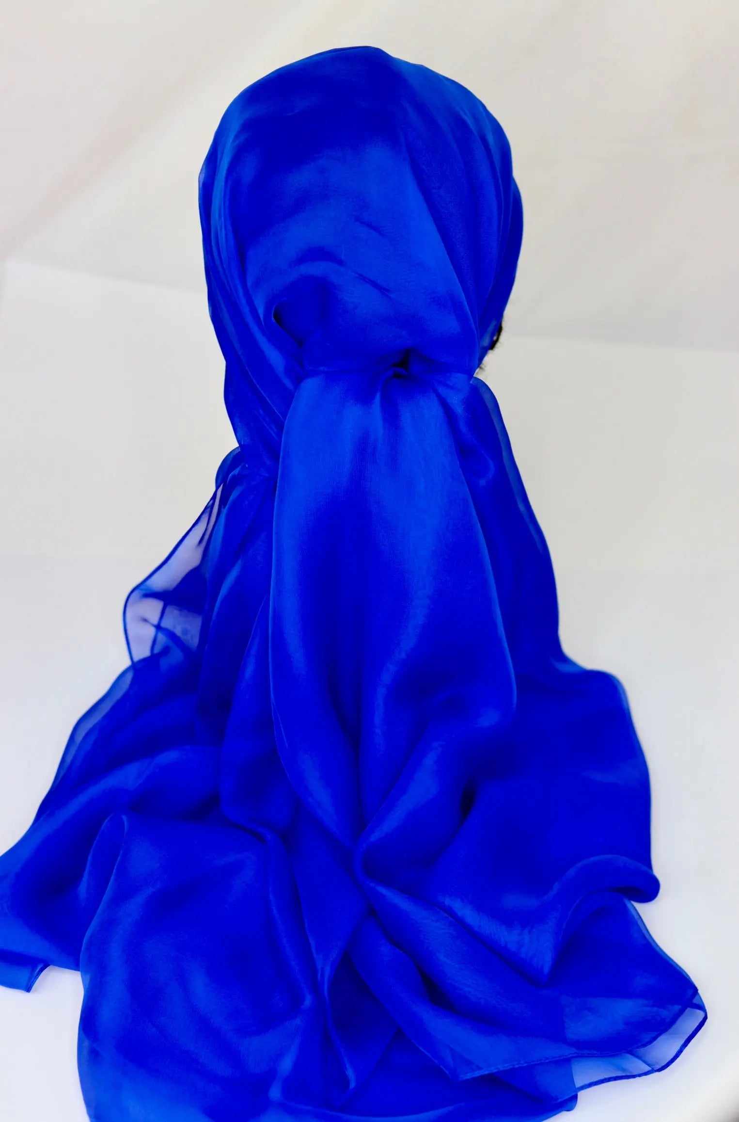 100 Pure Mulberry Silk Electric Blue Sheer Elegance scarf