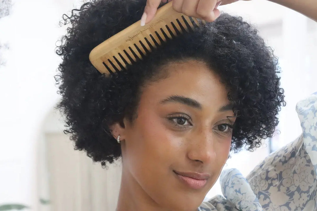 Natural bamboo detangling comb