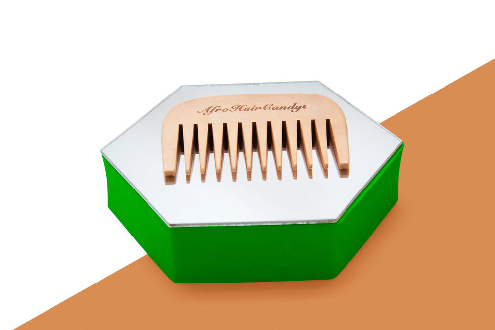 Bamboo beard comb for detangling, reducing static, and promoting healthy beard growth.