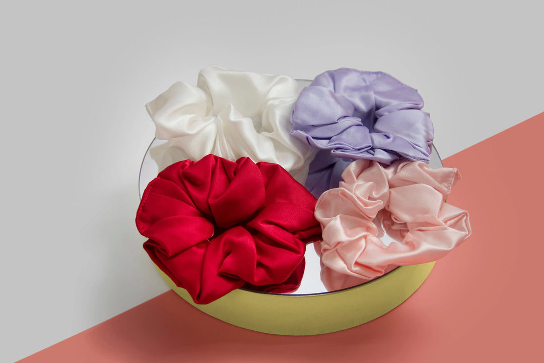 100% Pure Mulberry Silk Scrunchies - Large AfroHairCandy